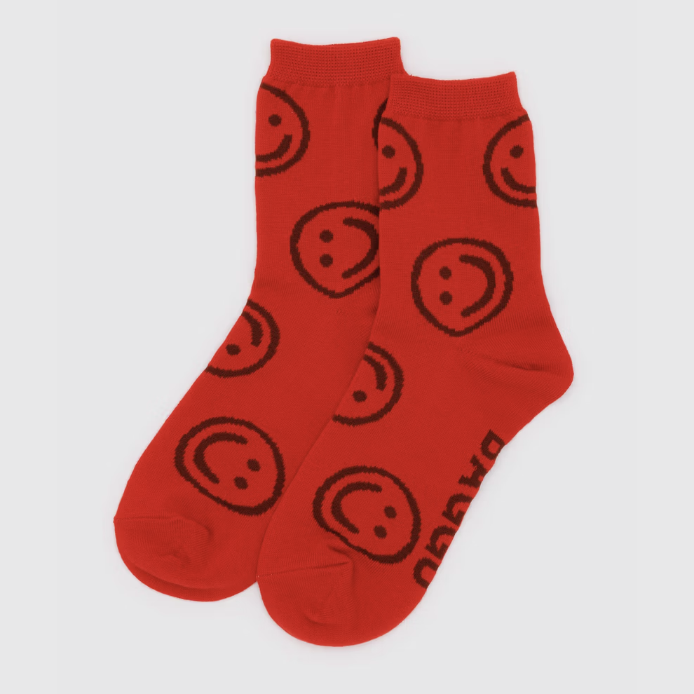 Crew Sock - Red Happy