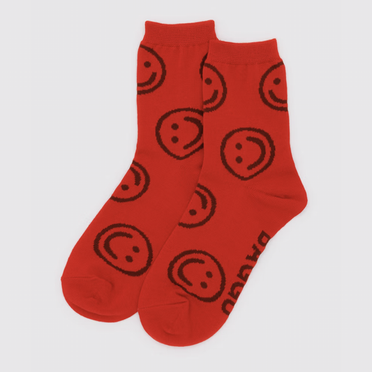 Crew Sock - Red Happy