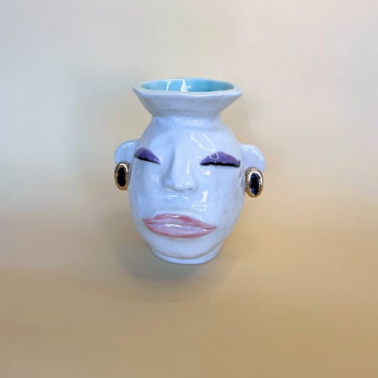 Ceramic Jesi Vase with Closed Eyes