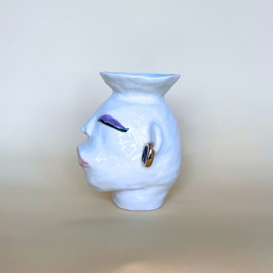 Ceramic Jesi Vase with Closed Eyes