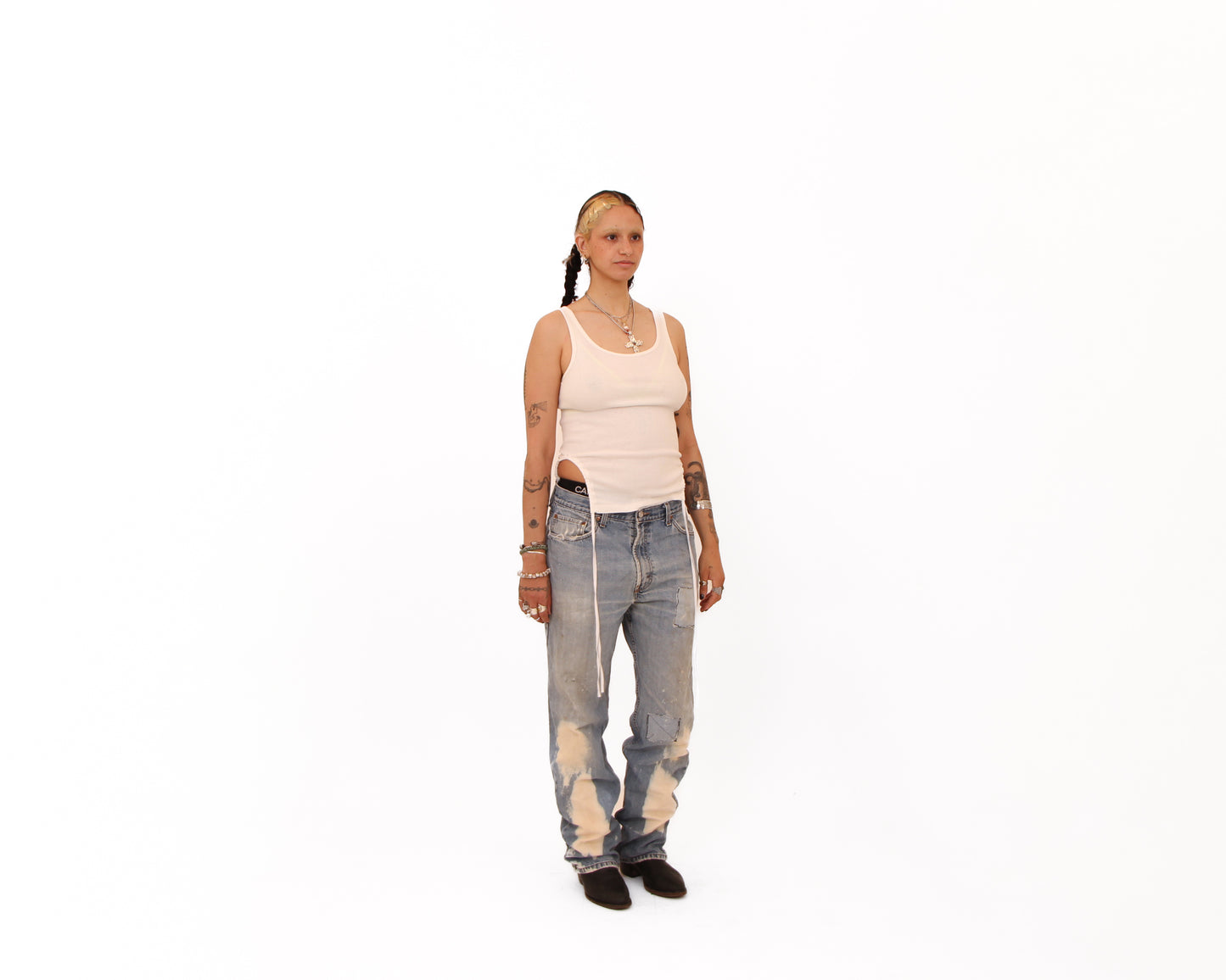 Levi's 505 Patched + Bleached Denim — size 33