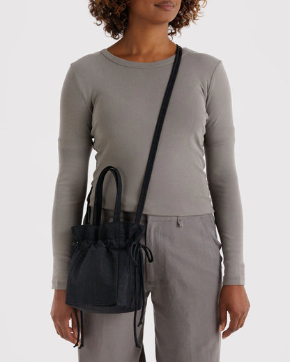 Nylon Drawstring Bag - Black