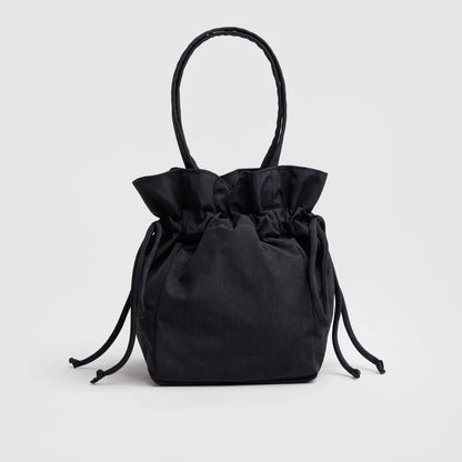 Nylon Drawstring Bag - Black