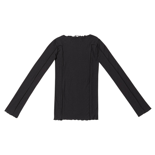 Omato Long Sleeve Tee - Fine Organic Cotton Rib - Black