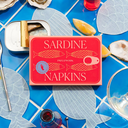 Cocktail Napkin Set- Sardine