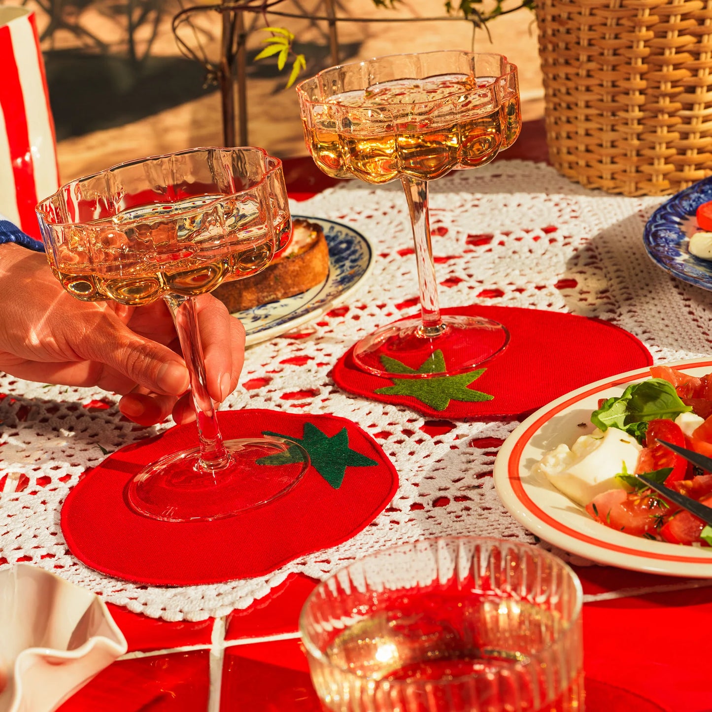 Cocktail Napkin Set- Tomato