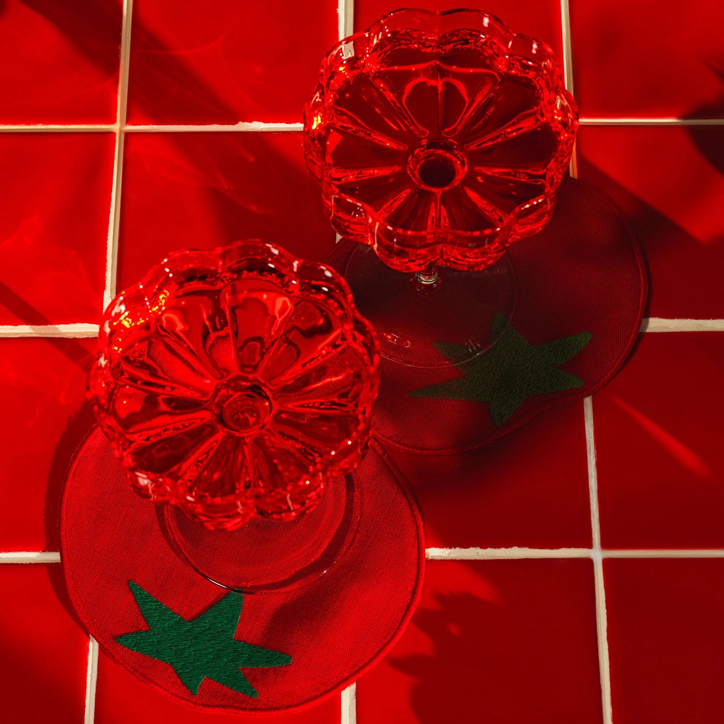 Cocktail Napkin Set- Tomato