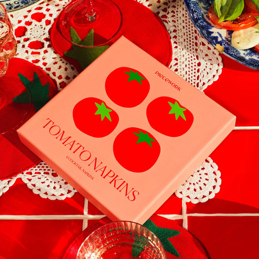 Cocktail Napkin Set- Tomato