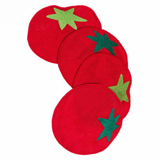 Cocktail Napkin Set- Tomato