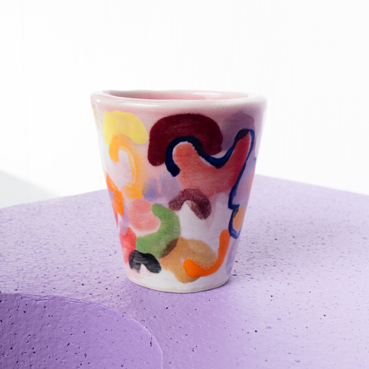 Ceramic Tumbler - Pink Bricolage