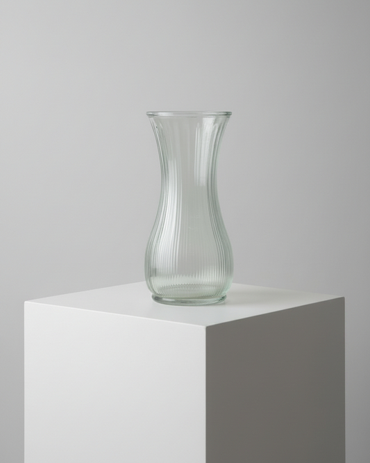 Ribbed Clear Glass Vase – Studio v2