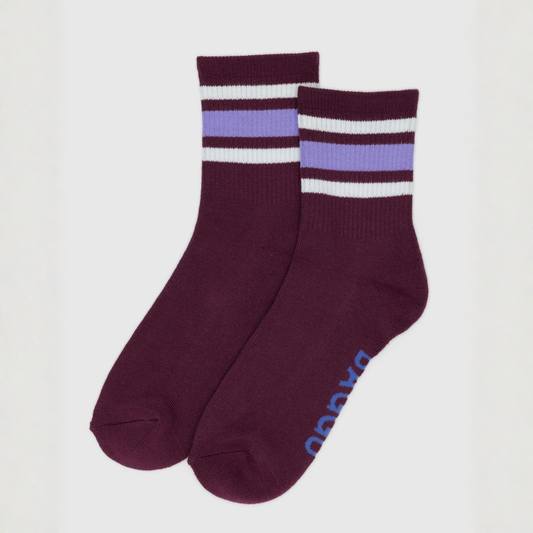 Ribbed Sock - Mahogany Stripe