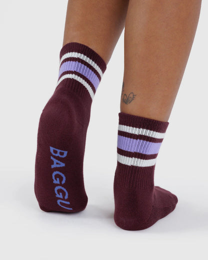 Ribbed Sock - Mahogany Stripe