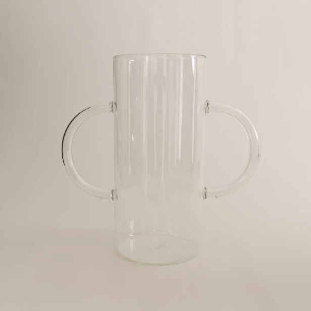 Double Handle Vase - Clear w/ Clear