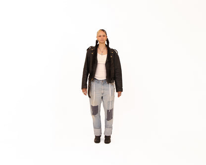 1980s Real Leather Moto Jacket — size 40
