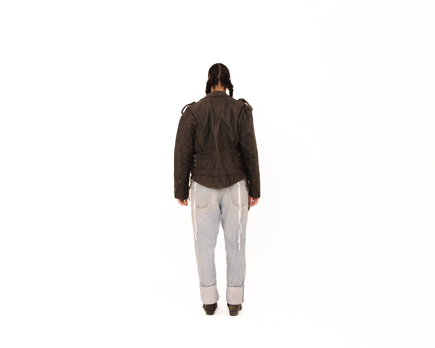 1980s Real Leather Moto Jacket — size 40