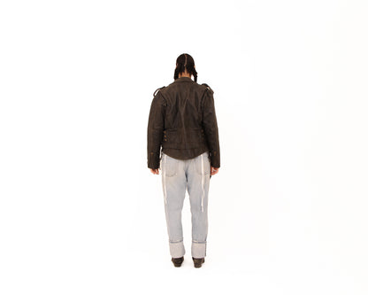 1980s Real Leather Moto Jacket — size 40