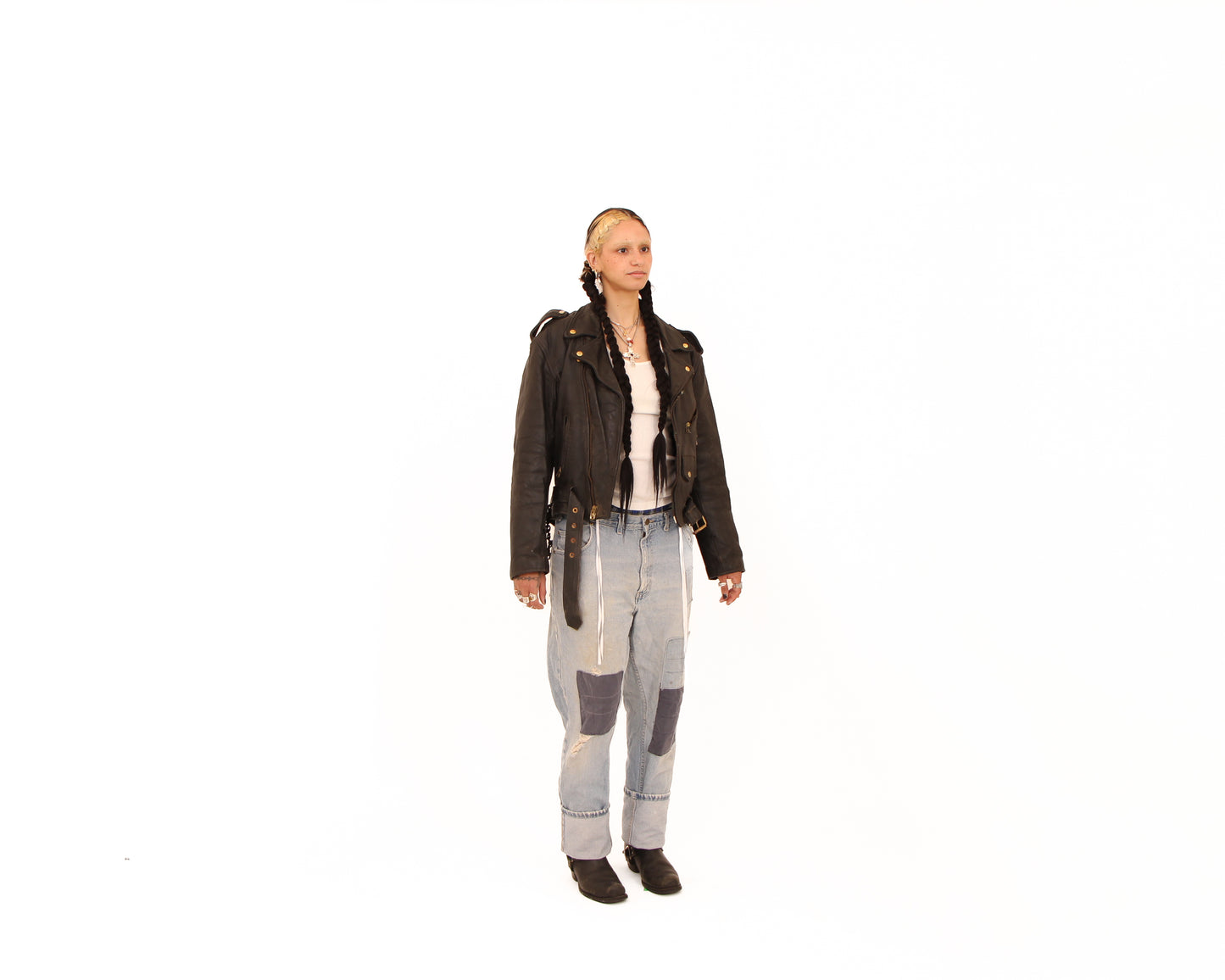 1980s Real Leather Moto Jacket — size 40