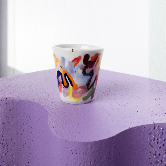 Ceramic Tumbler - White Bricolage