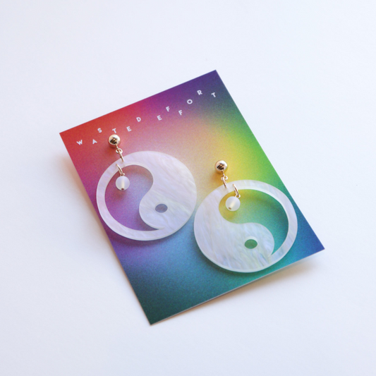 Yin Yang Earrings - Iridescent