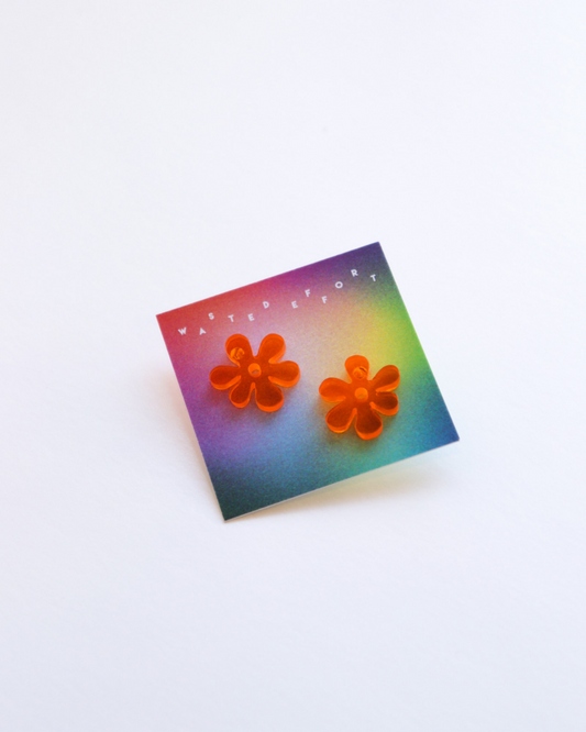 Wallflower Studs - Neon Orange