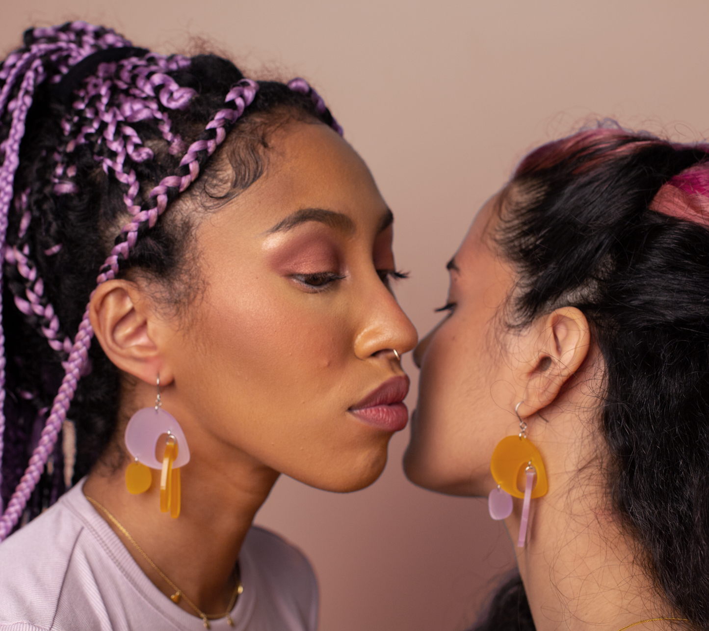 Amoeba Earrings - Lavender & Sun