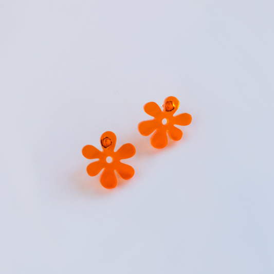 Wallflower Studs - Neon Orange