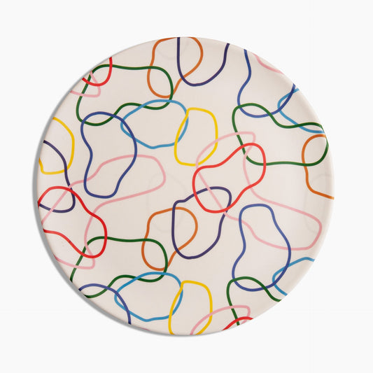 Poketo Bamboo Dinner Plate set of four in Doodles. Available at Easy Tiger Toronto.