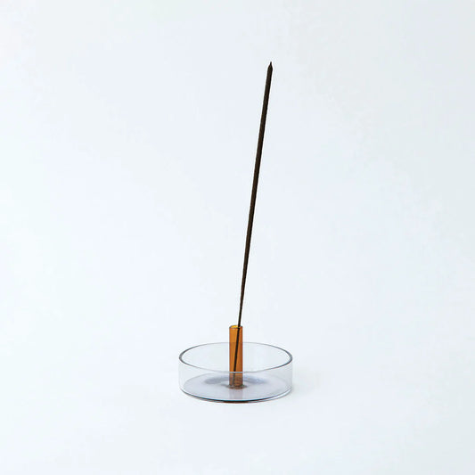 Duo Tone Glass Incense Holder – Grey / Orange
