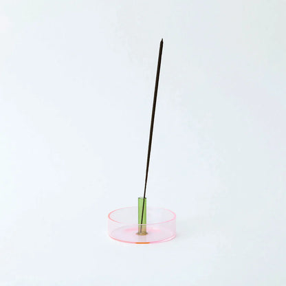 Duo Tone Glass Incense Holder – Pink / Green