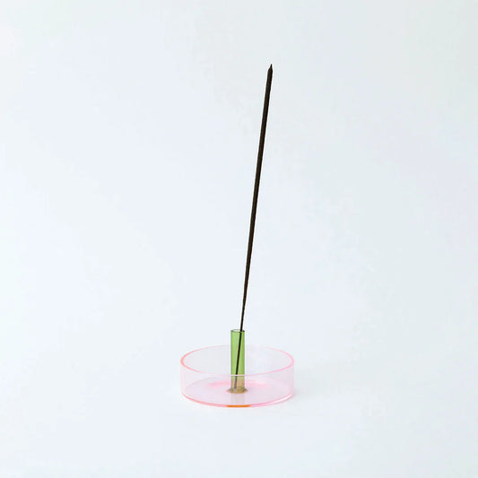 Duo Tone Glass Incense Holder – Pink / Green