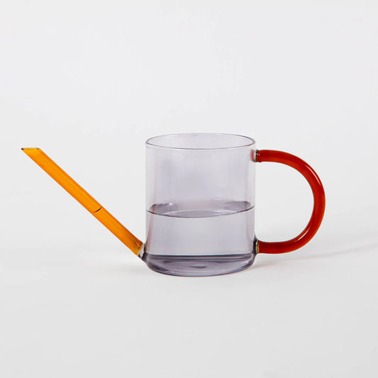 Glass Watering Can – Grey / Orange
