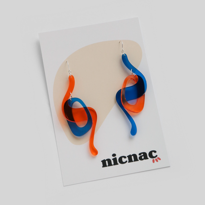 Weaver Earrings - Blue & Orange