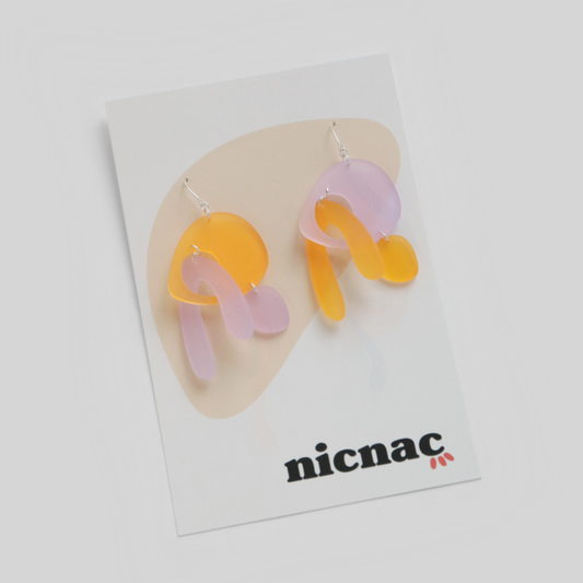 Amoeba Earrings - Lavender & Sun