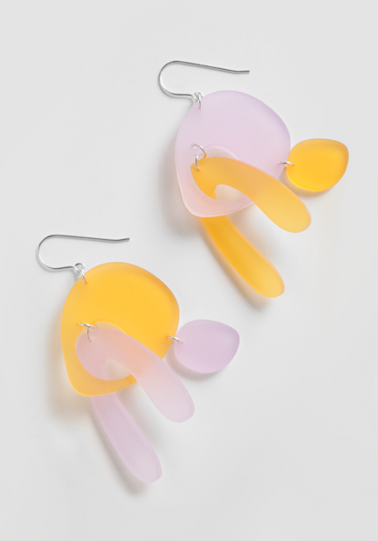Amoeba Earrings - Lavender & Sun