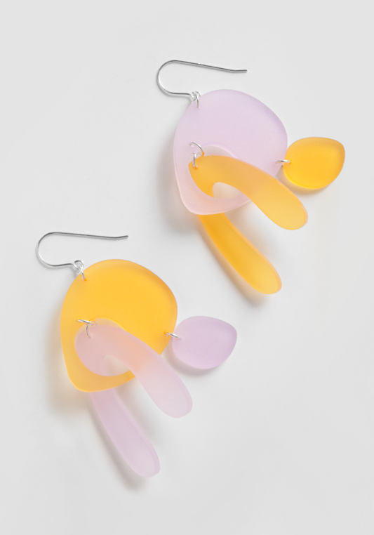 Amoeba Earrings - Lavender & Sun