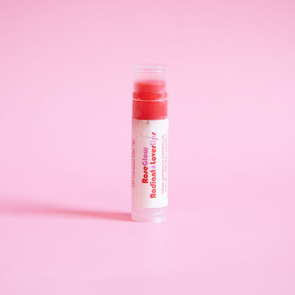 Living Libations Rose Glow Radiant Lover Lips balm. Available at Easy Tiger Toronto.