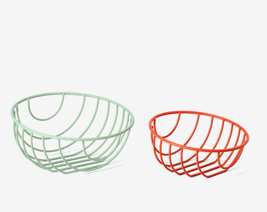 Areaware outline basket set in green and red